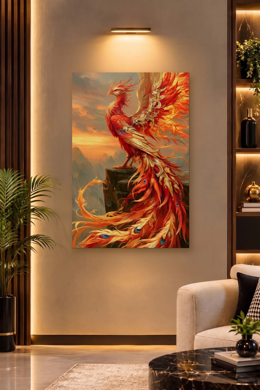 Wild Art acrylic wall art on a warm-lit luxury wall