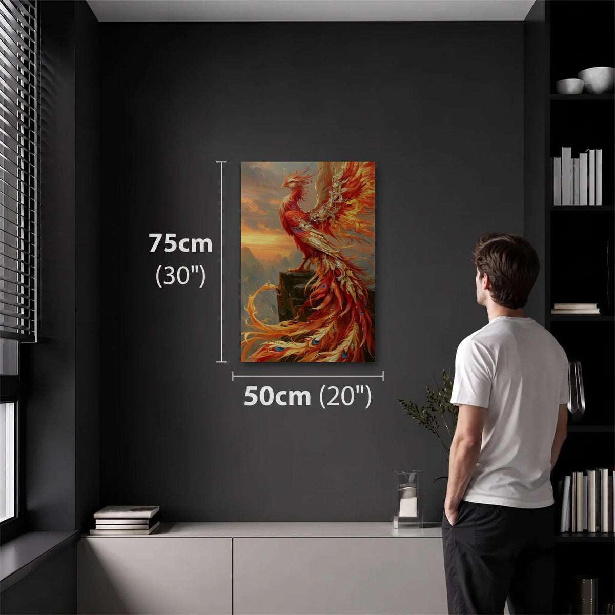 Wild Art 50x75 cm acrylic wall art in a dark modern room