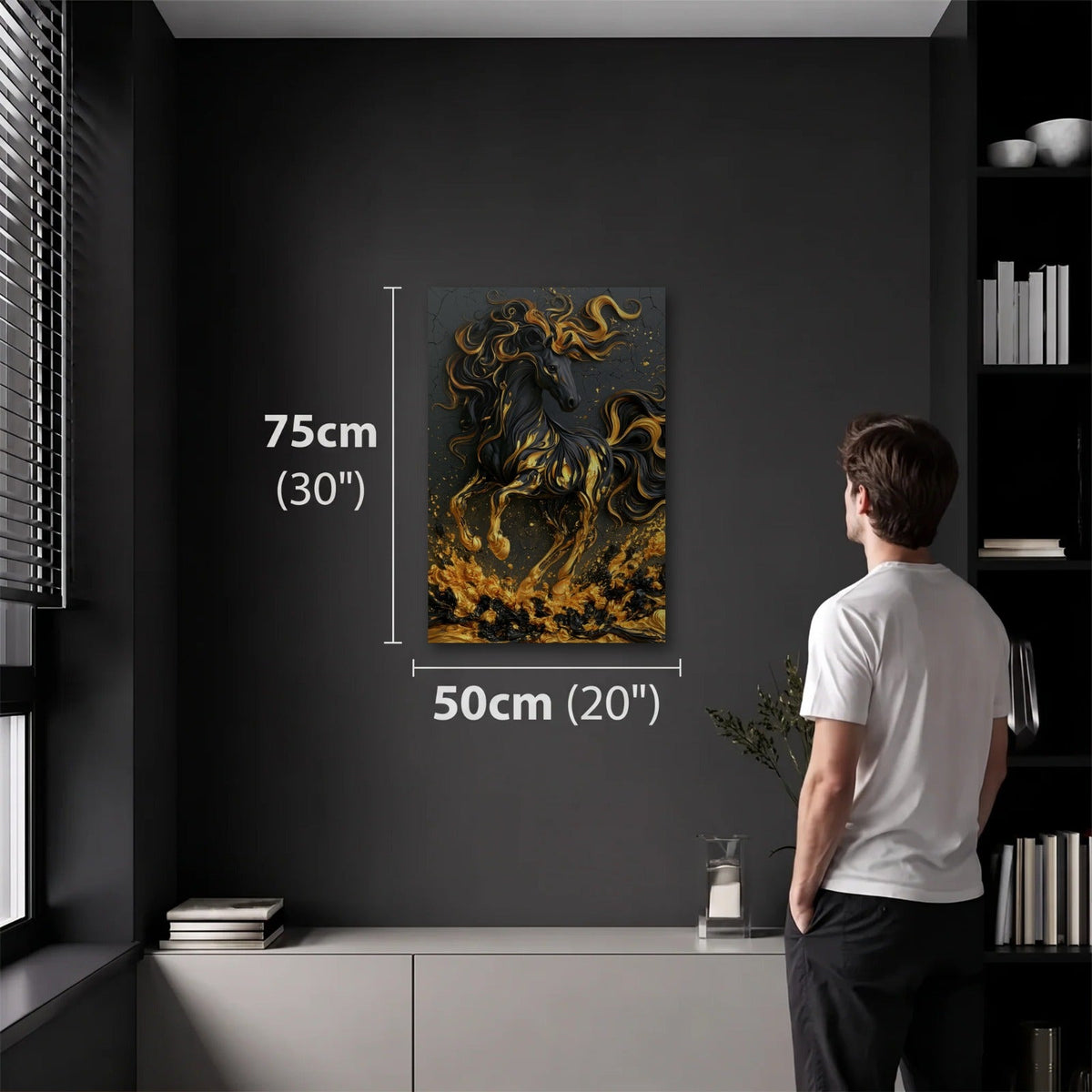 Wild Art 50x75 cm acrylic wall art in a dark modern room