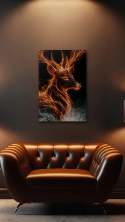 Wild Art acrylic wall art above a leather armchair