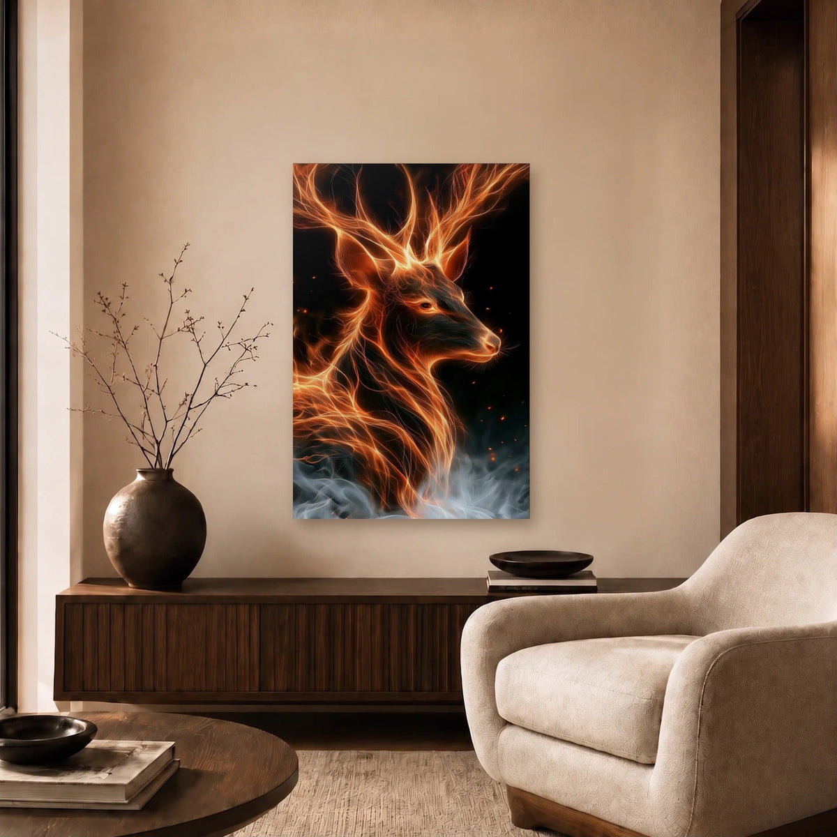 Wild Art acrylic wall art in a beige living room