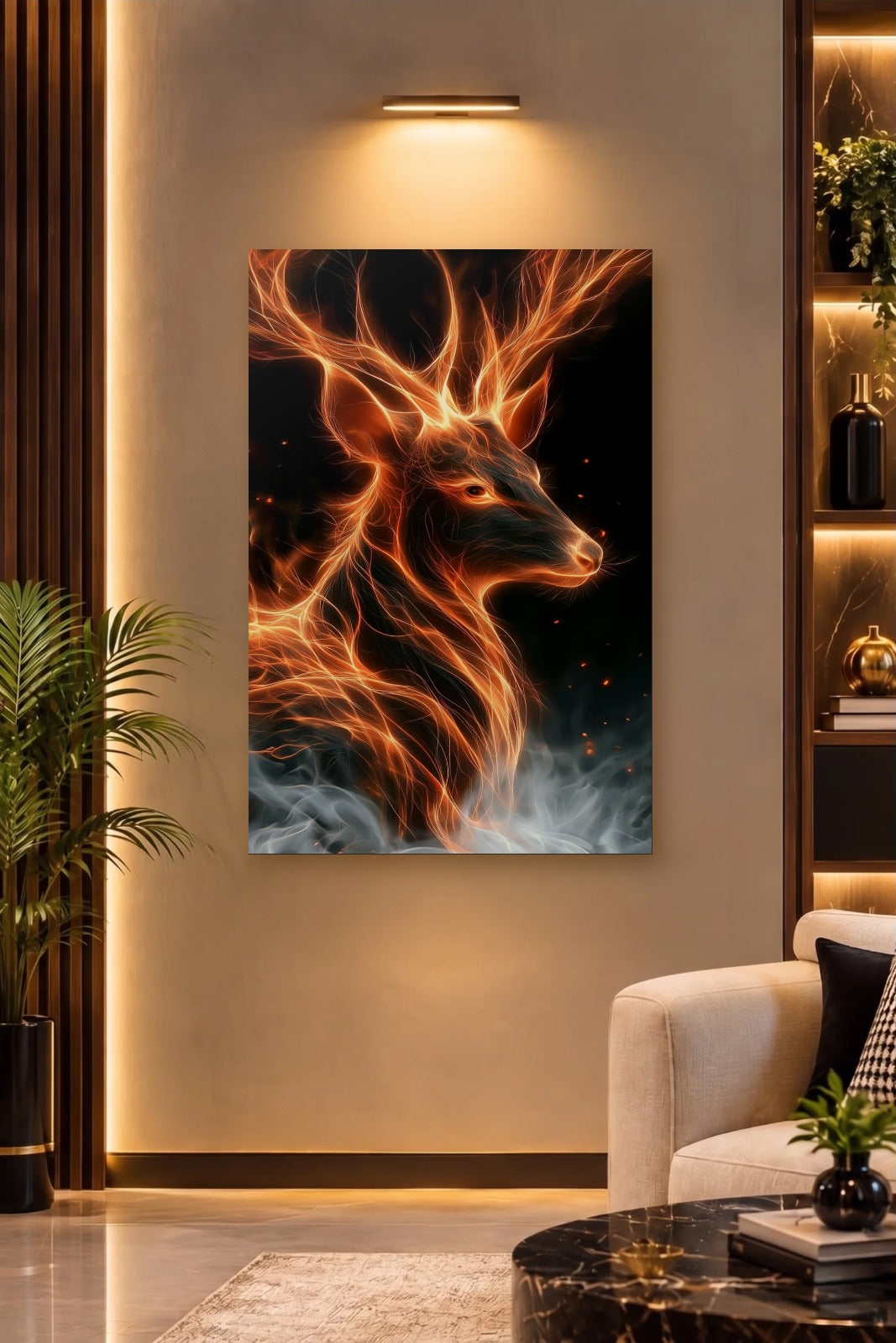 Wild Art acrylic wall art on a warm-lit luxury wall
