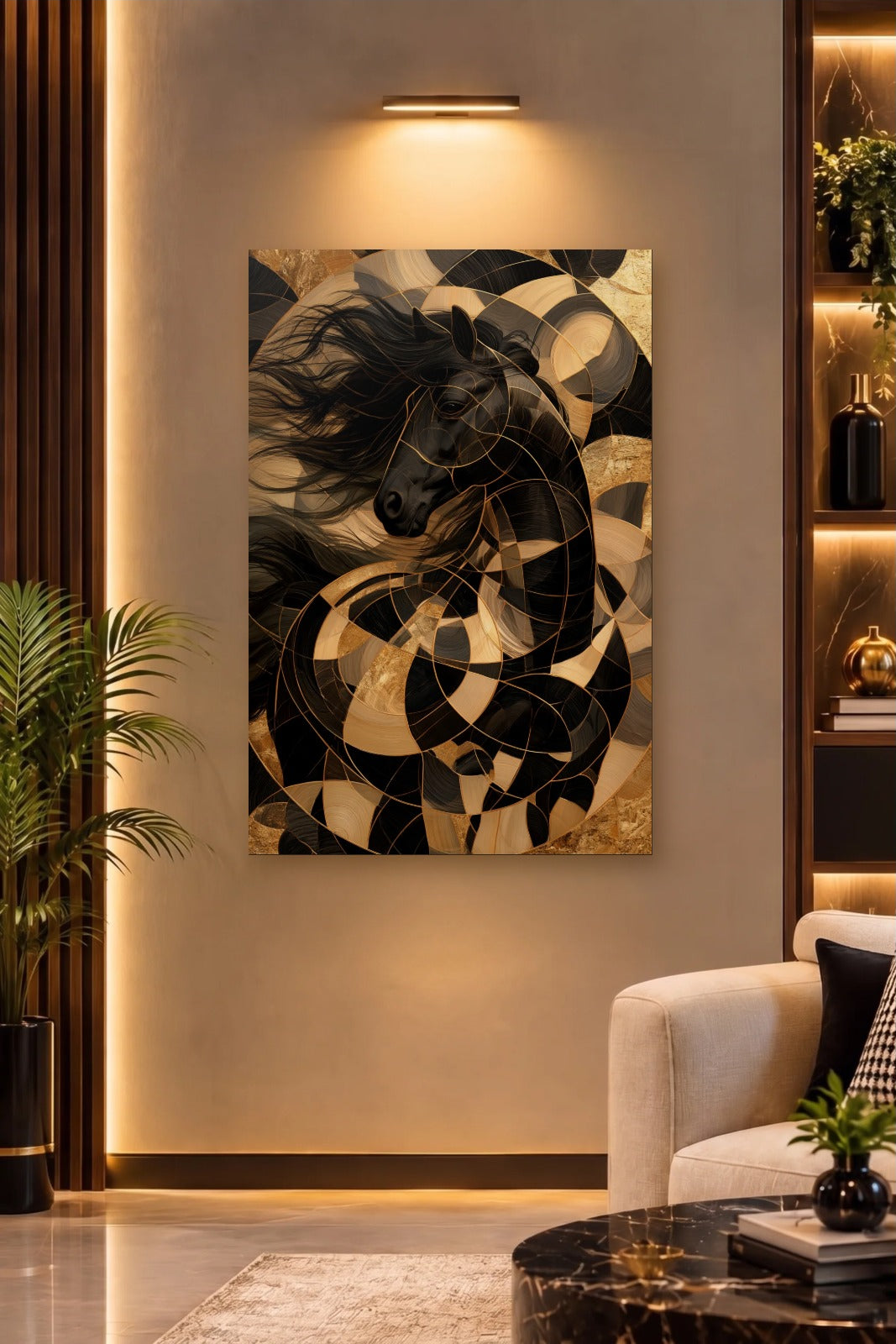 Wild Art acrylic wall art on a warm-lit luxury wall