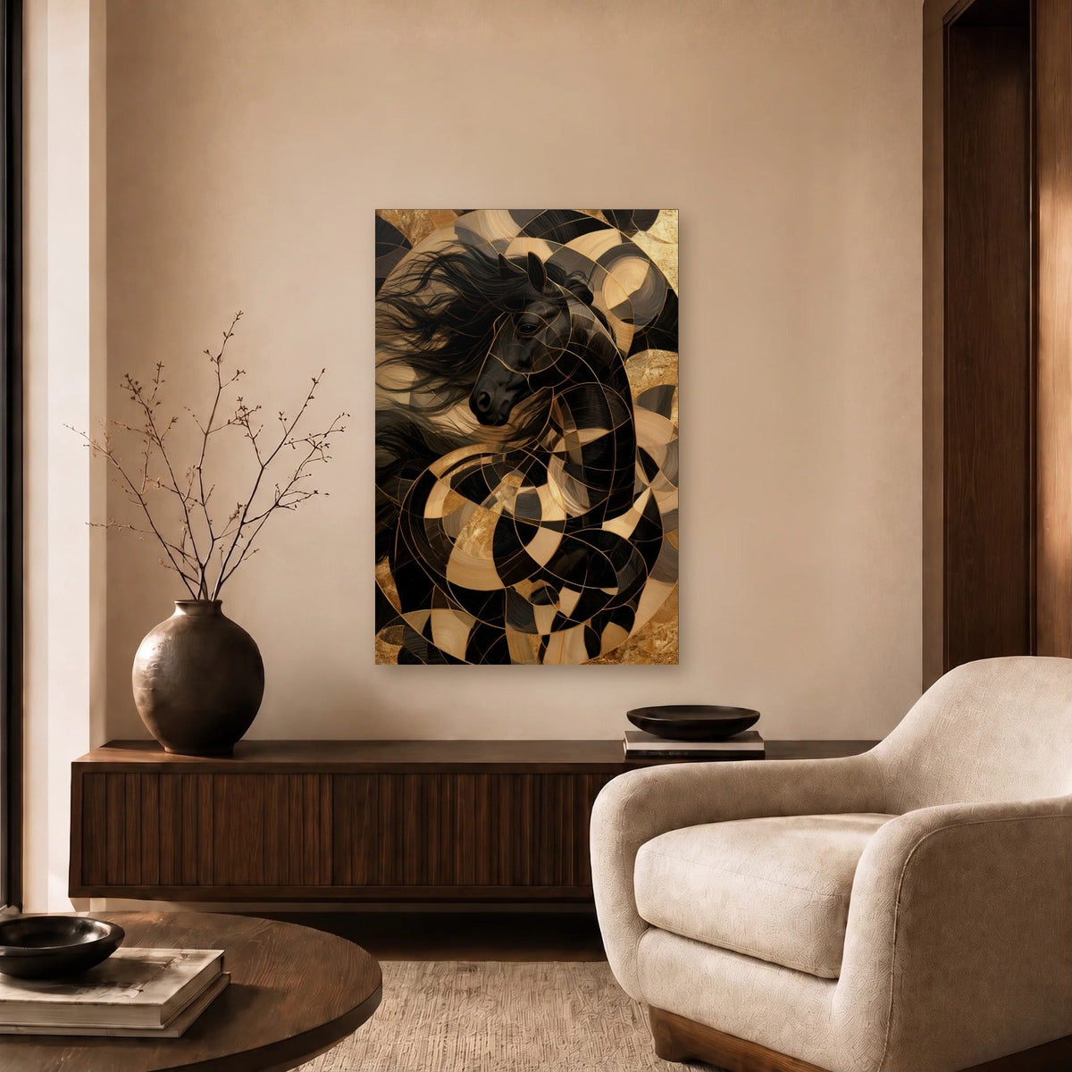 Wild Art acrylic wall art in a beige living room