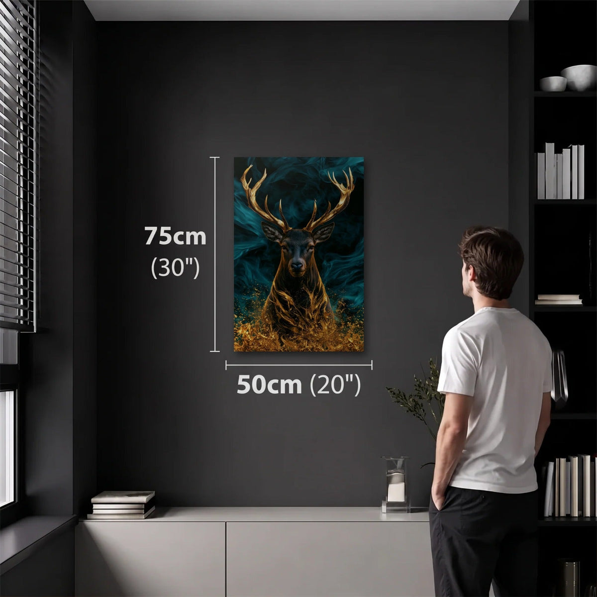 Wild Art 50x75 cm acrylic wall art in a dark modern room
