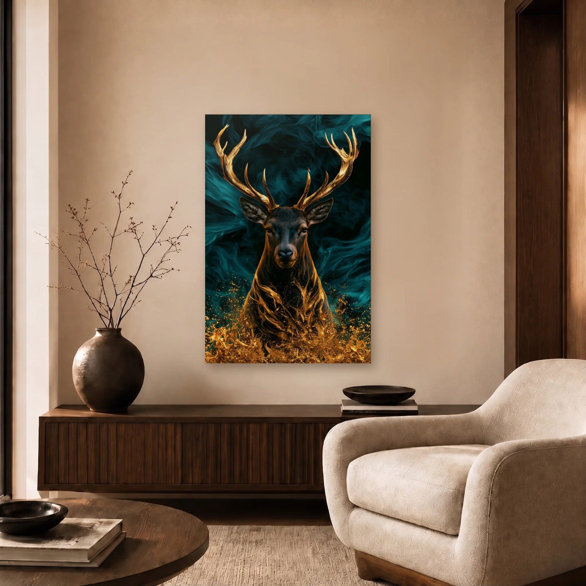 Wild Art acrylic wall art in a beige living room