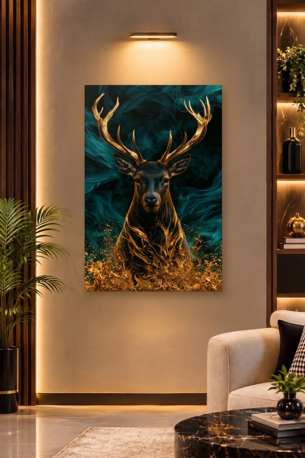 Wild Art acrylic wall art on a warm-lit luxury wall