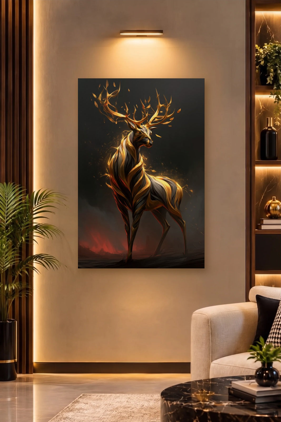 Wild Art acrylic wall art on a warm-lit luxury wall
