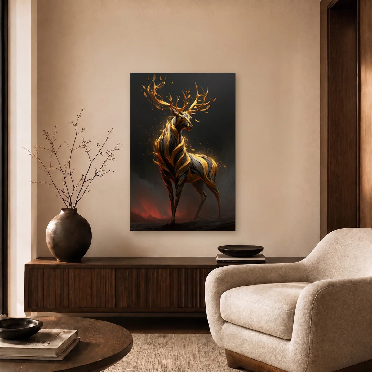 Wild Art acrylic wall art in a beige living room