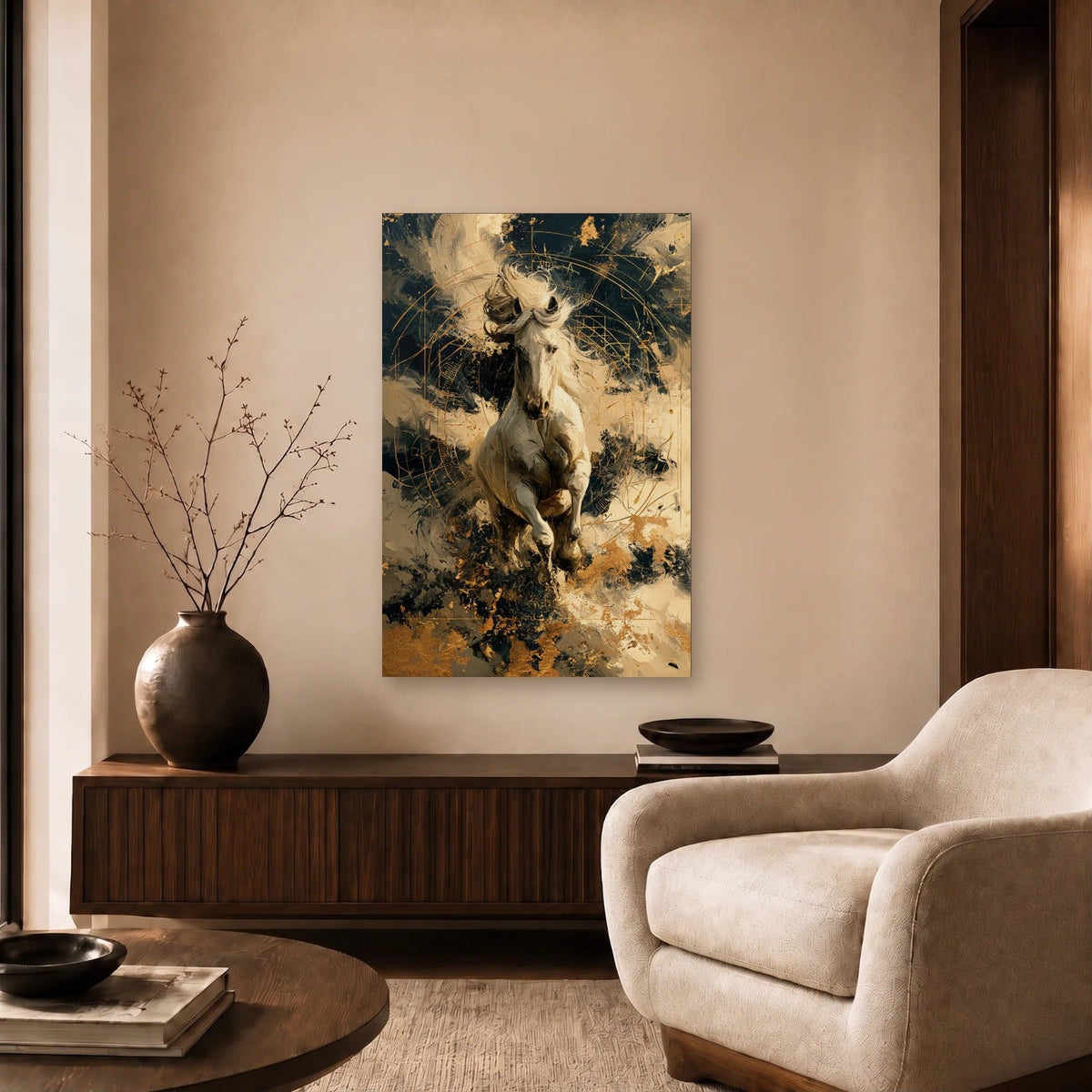 Wild Art acrylic wall art in a beige living room