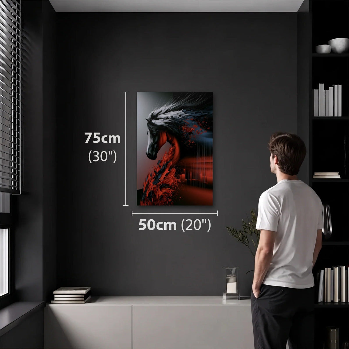 Wild Art 50x75 cm acrylic wall art in a dark modern room