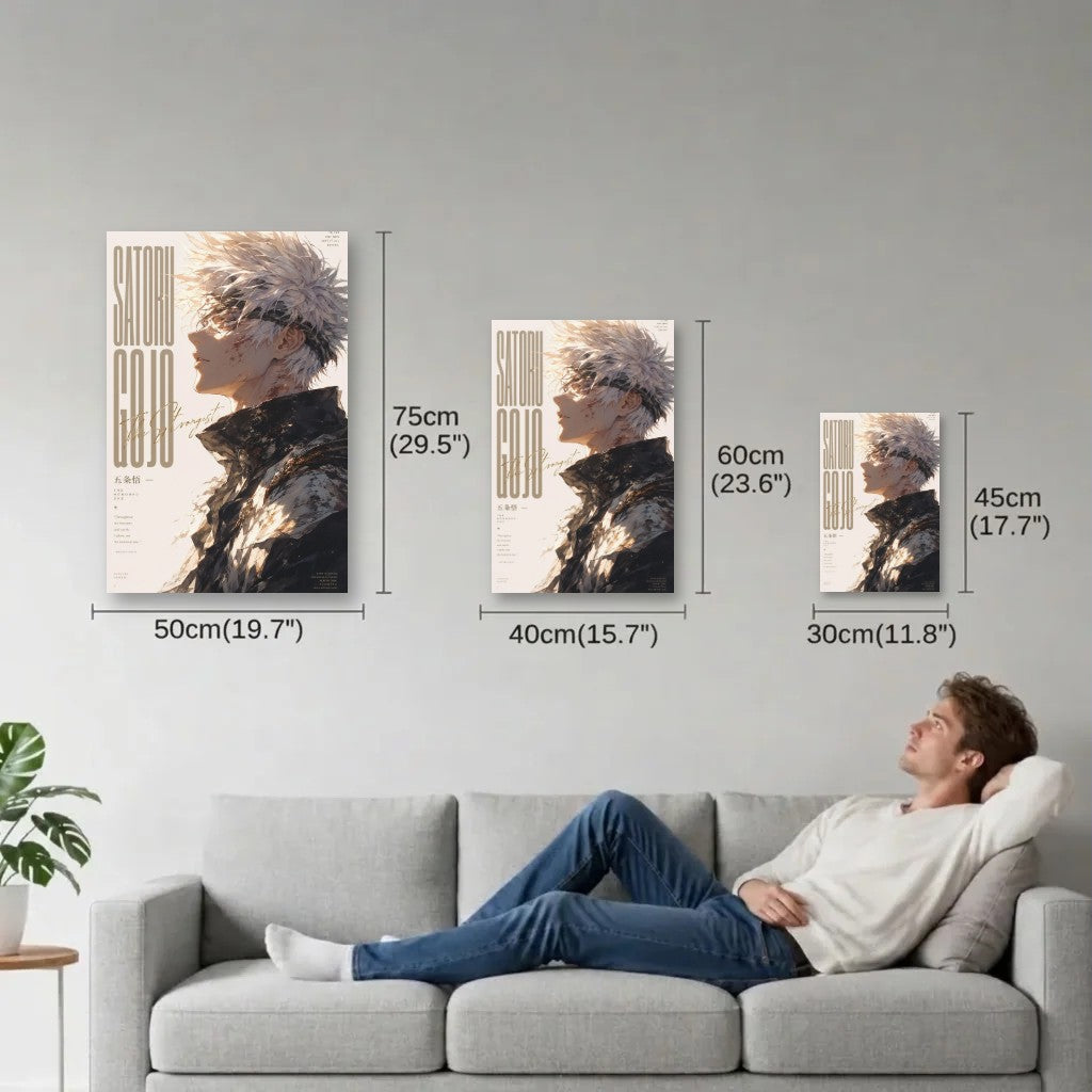 Anime Art size guide 30x45, 40x60, 50x75 cm