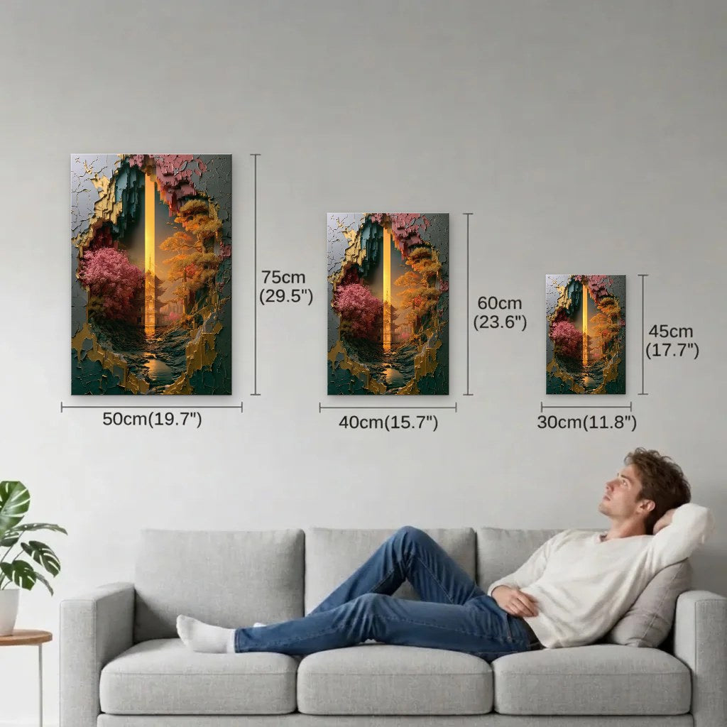 Nature Art size guide 30x45, 40x60, 50x75 cm