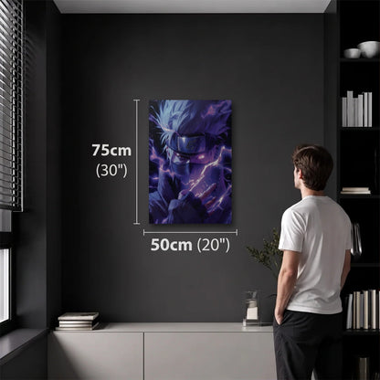 Anime Art 50x75 cm acrylic wall art in a dark modern room