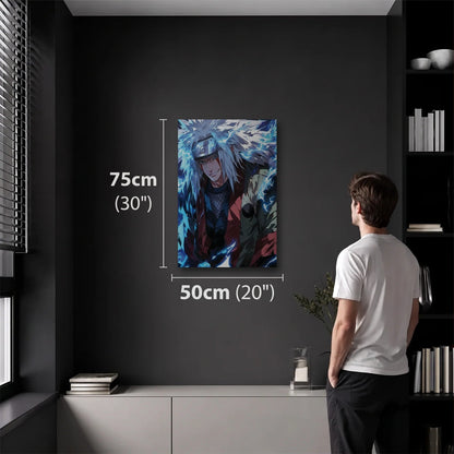 Anime Art 50x75 cm acrylic wall art in a dark modern room