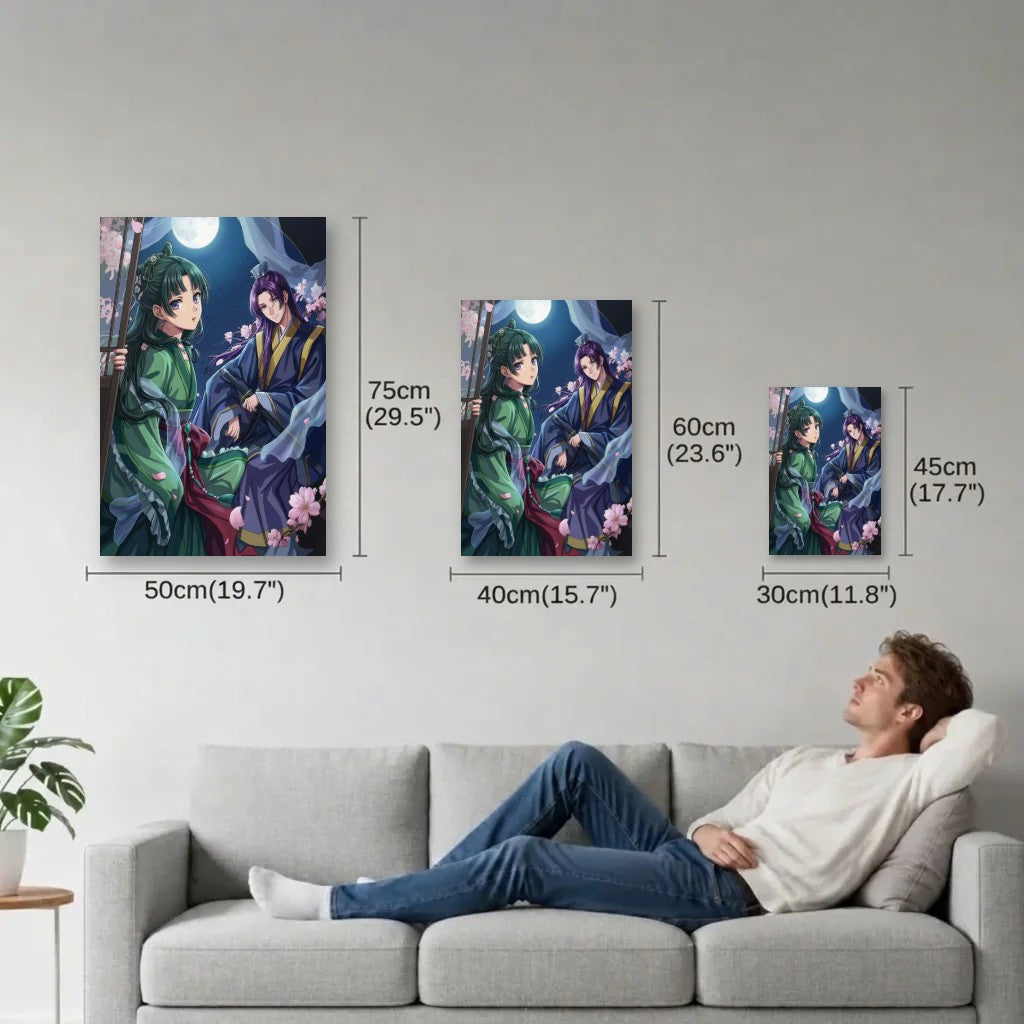 Anime Art size guide 30x45, 40x60, 50x75 cm