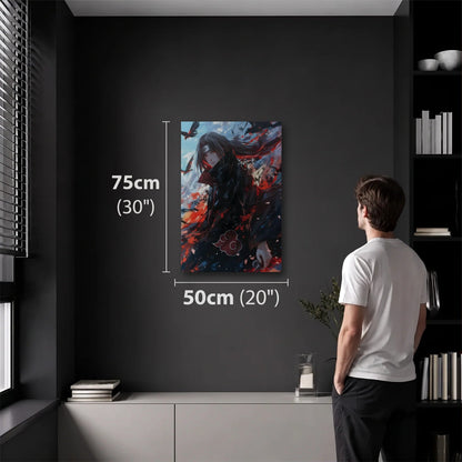 Anime Art 50x75 cm acrylic wall art in a dark modern room