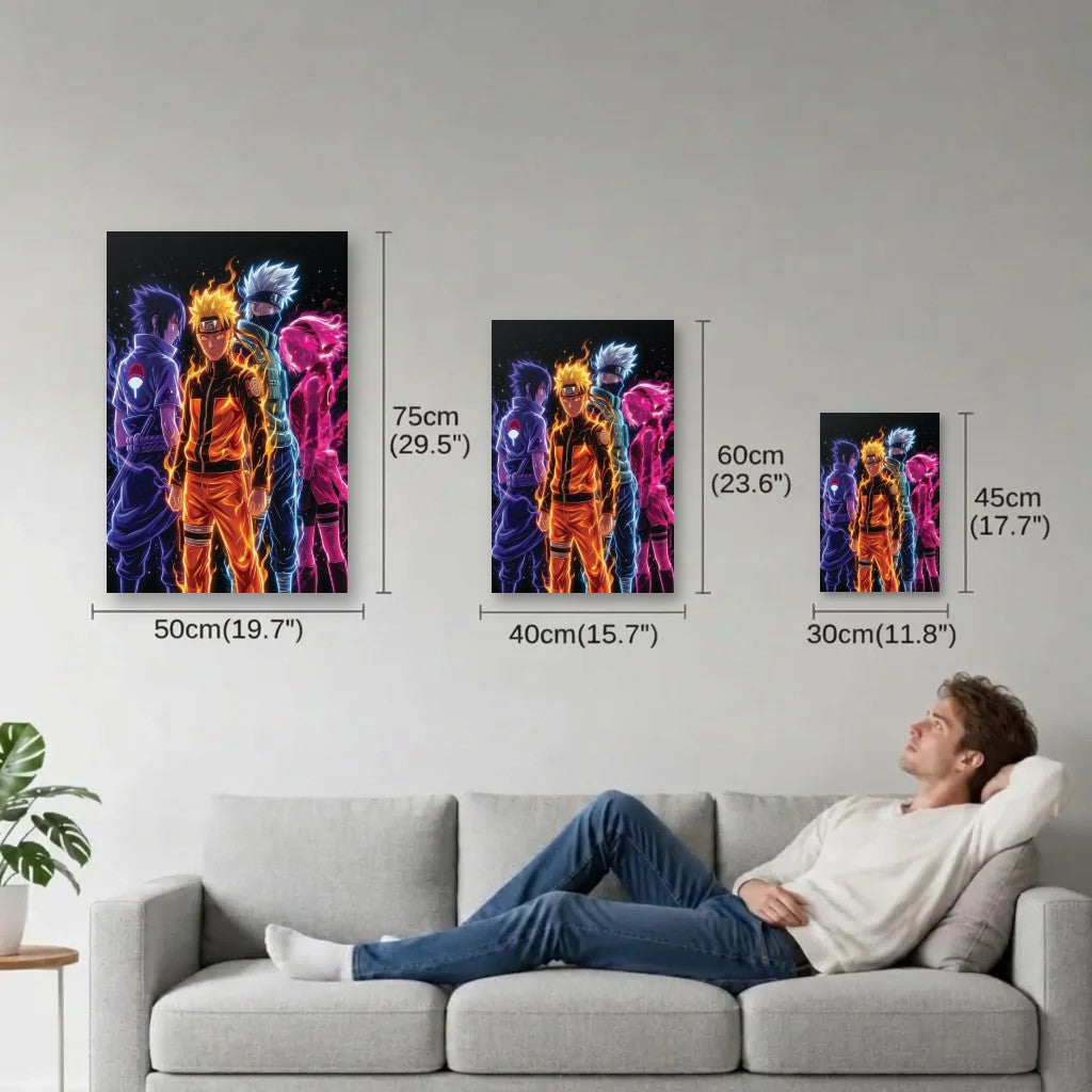 Anime Art size guide 30x45, 40x60, 50x75 cm