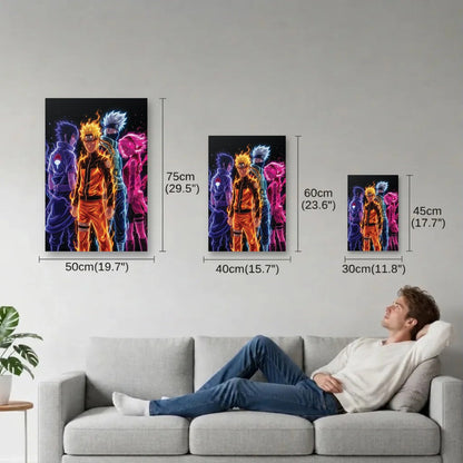 Anime Art size guide 30x45, 40x60, 50x75 cm