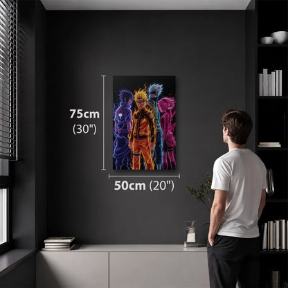 Anime Art 50x75 cm acrylic wall art in a dark modern room