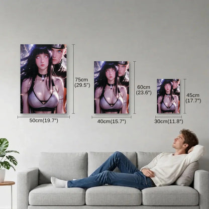 Anime Art size guide 30x45, 40x60, 50x75 cm