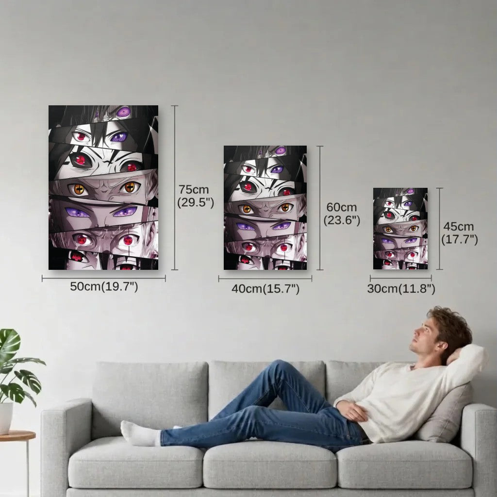 Anime Art size guide 30x45, 40x60, 50x75 cm
