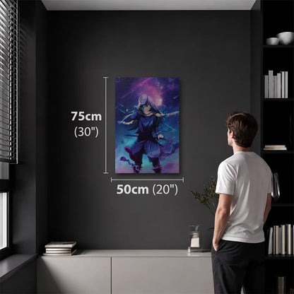Anime Art 50x75 cm acrylic wall art in a dark modern room