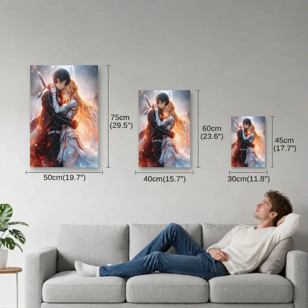 Anime Art size guide 30x45, 40x60, 50x75 cm