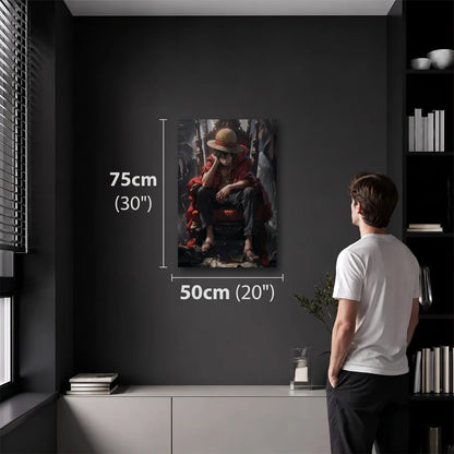 Anime Art 50x75 cm acrylic wall art in a dark modern room