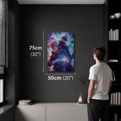 Anime Art 50x75 cm acrylic wall art in a dark modern room