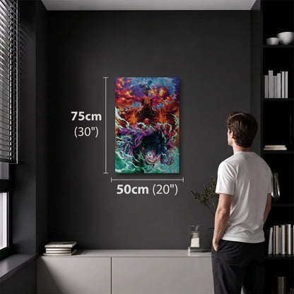 Anime Art 50x75 cm acrylic wall art in a dark modern room