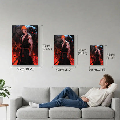 Anime Art size guide 30x45, 40x60, 50x75 cm