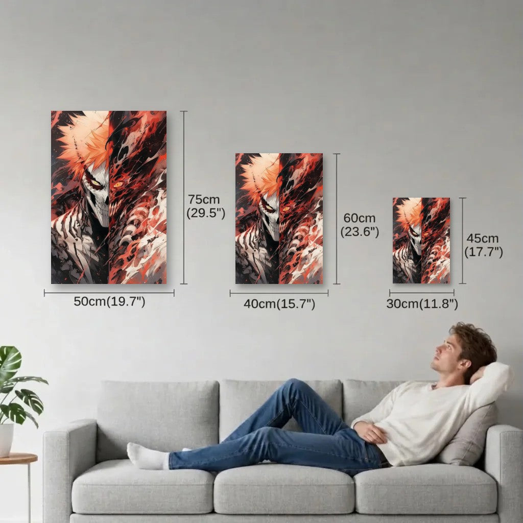 Anime Art size guide 30x45, 40x60, 50x75 cm