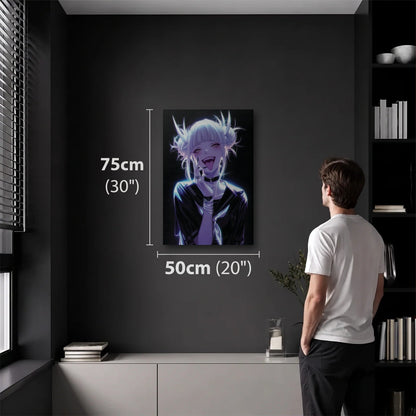 Anime Art 50x75 cm acrylic wall art in a dark modern room
