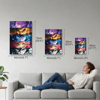 Anime Art size guide 30x45, 40x60, 50x75 cm