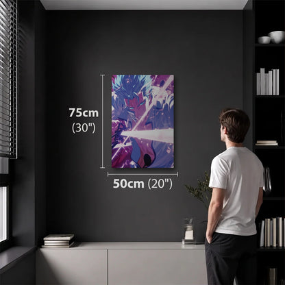 Anime Art 50x75 cm acrylic wall art in a dark modern room