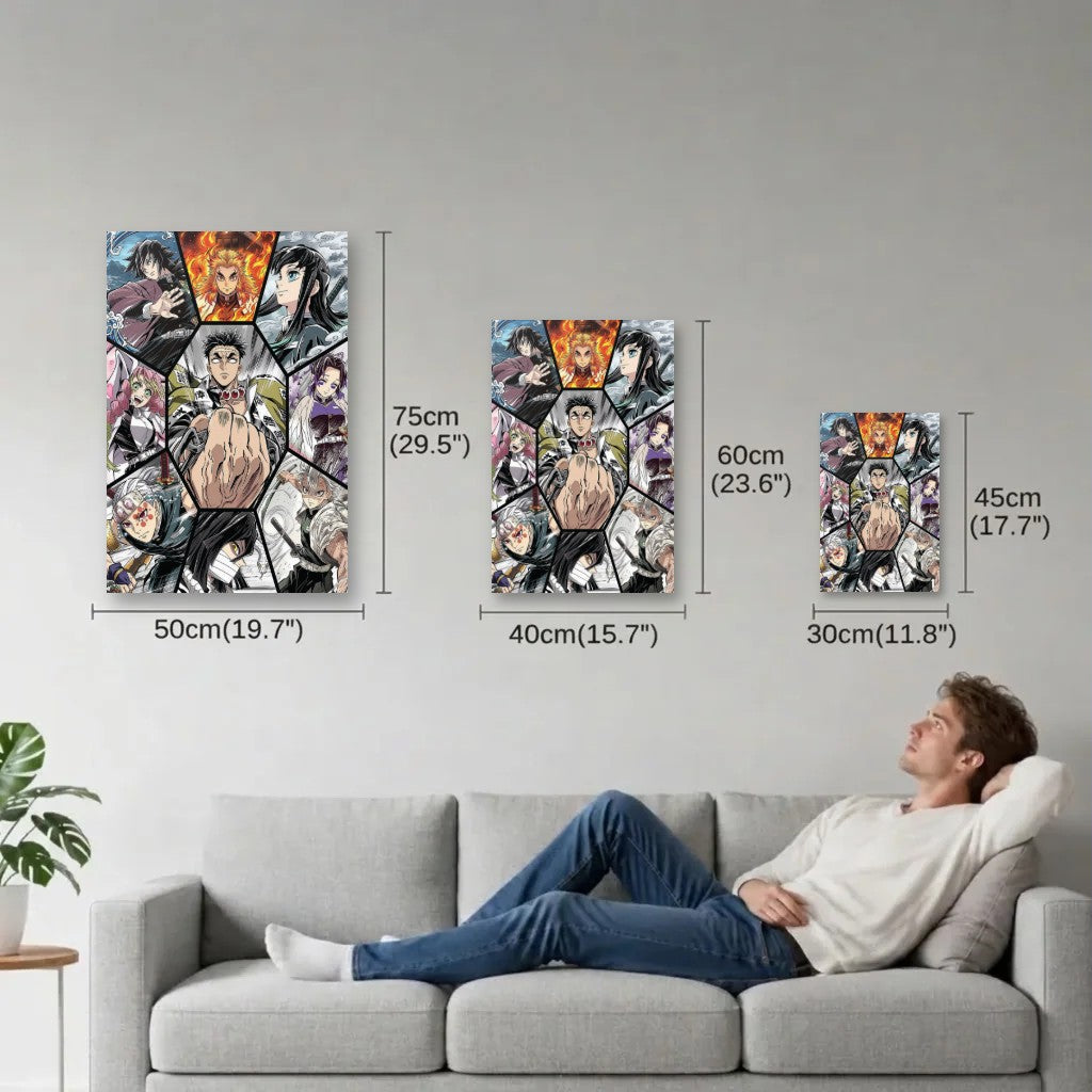 Anime Art size guide 30x45, 40x60, 50x75 cm