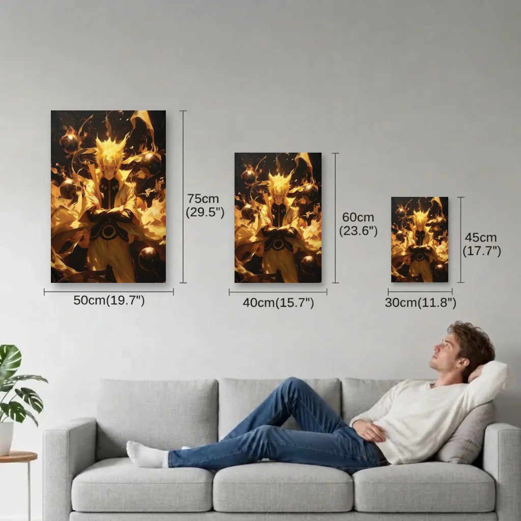 Anime Art size guide 30x45, 40x60, 50x75 cm