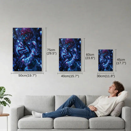 Anime Art size guide 30x45, 40x60, 50x75 cm