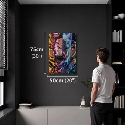 Anime Art 50x75 cm acrylic wall art in a dark modern room