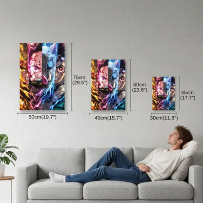 Anime Art size guide 30x45, 40x60, 50x75 cm