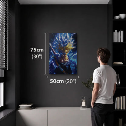 Anime Art 50x75 cm acrylic wall art in a dark modern room