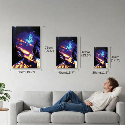 Anime Art size guide 30x45, 40x60, 50x75 cm