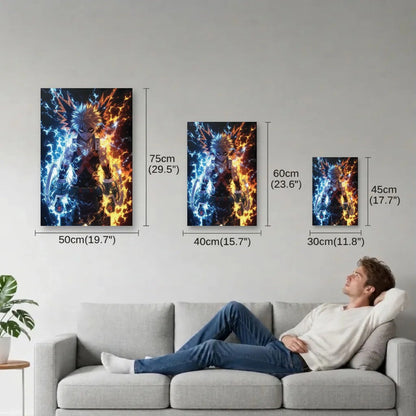 Anime Art size guide 30x45, 40x60, 50x75 cm