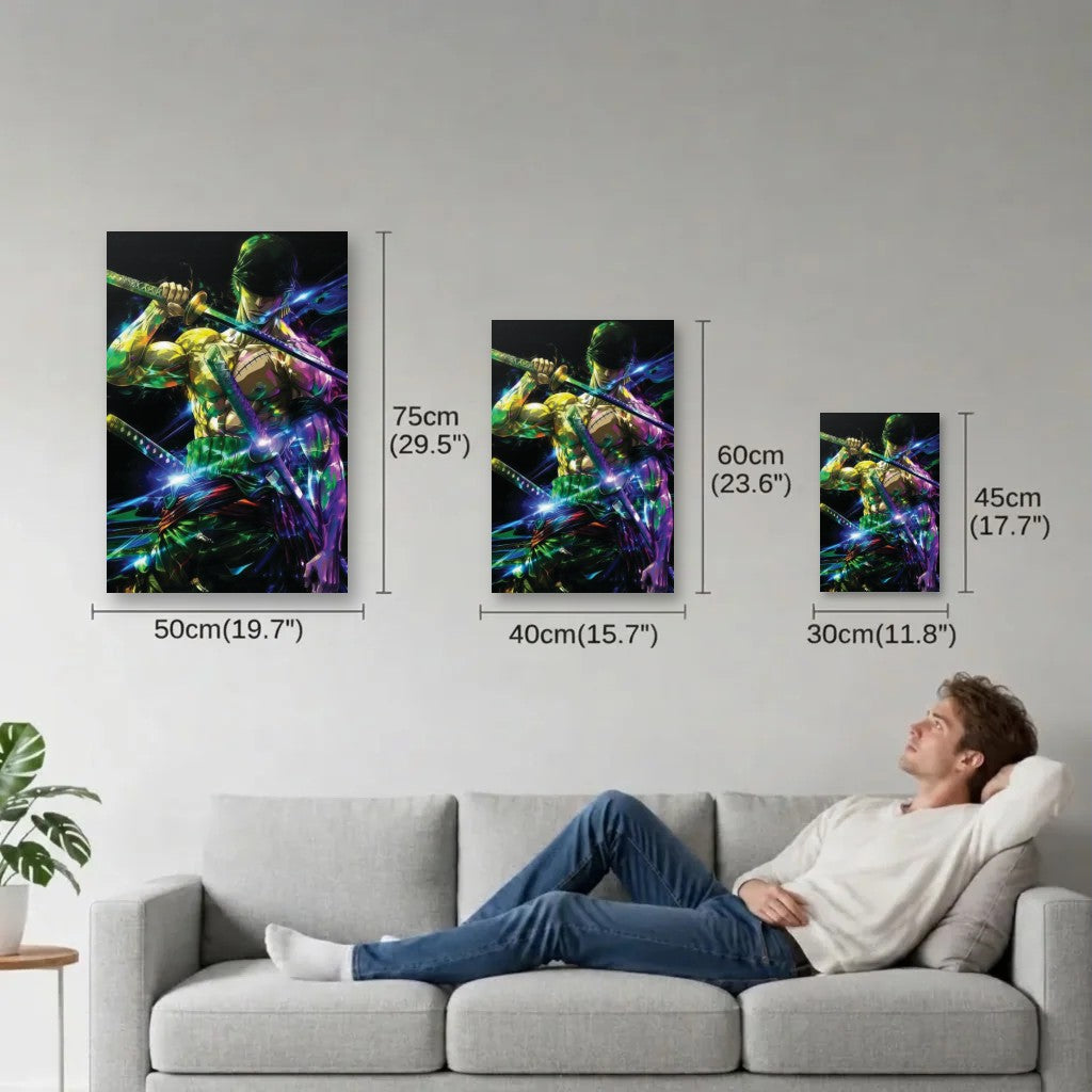 Anime Art size guide 30x45, 40x60, 50x75 cm
