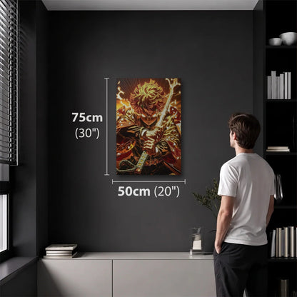 Anime Art 50x75 cm acrylic wall art in a dark modern room