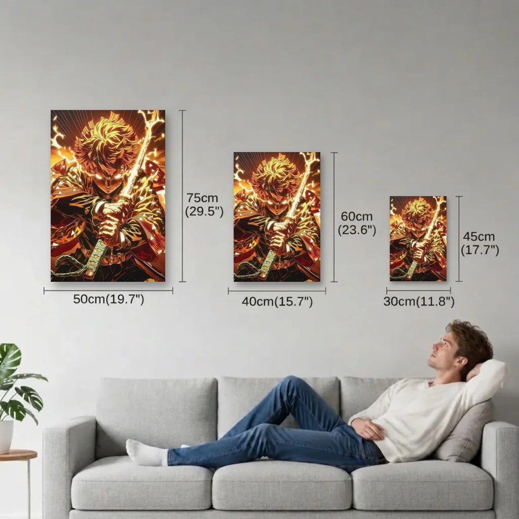 Anime Art size guide 30x45, 40x60, 50x75 cm