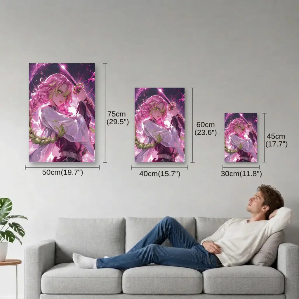 Anime Art size guide 30x45, 40x60, 50x75 cm