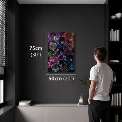 Anime Art 50x75 cm acrylic wall art in a dark modern room