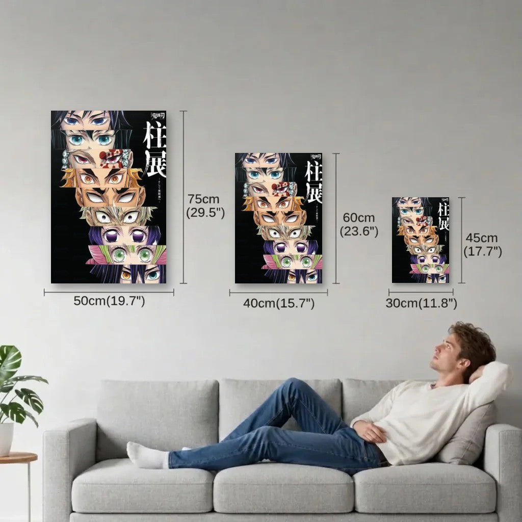 Anime Art size guide 30x45, 40x60, 50x75 cm